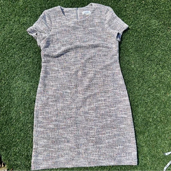 Calvin Klein Multicolor Tweed Short-Sleeve Midi Dress - Picture 1 of 7